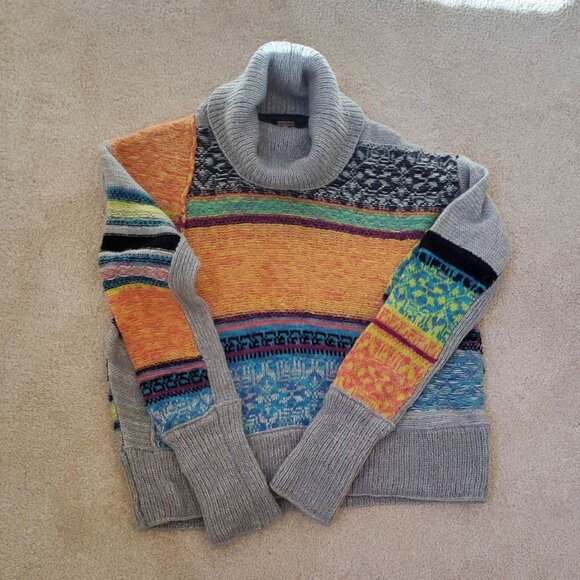 Free People Knitted Stand-up Collar Long Sleeves Women Sweater. Size S - Picture 13 of 14